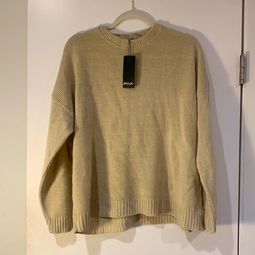 NWT NASTY GAL You’ve met your match knitted sweater. Size Large.